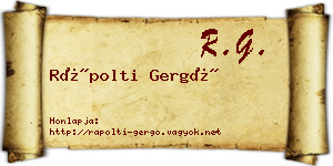 Rápolti Gergő névjegykártya