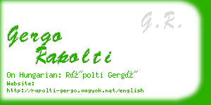 gergo rapolti business card